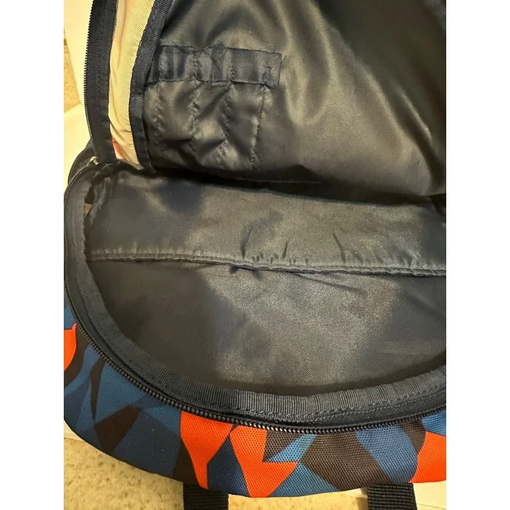 Under Armour Backpack Geo Black Blue Orange Ipad/Laptop Sleeve READ